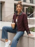 Dámska prechodná prešívaná bunda bordová FashionStreet TY5620