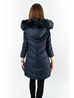 Dámska dlhá prešívaná zimná bunda Dark Blue (7689) Dámska dlhá prešívaná zimná bunda Dark Blue (7689)