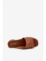 Kožené dámské nazouváky na podpatku Maciejka E7395-29 Camel