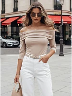 POLL dámska pruhovaná blúzka béžová FashionStreet RY2513 POLL dámska pruhovaná blúzka béžová FashionStreet RY2513