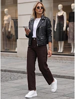 Dámske džínsy s vysokým pásom a balónovým strihom, hnedé, FashionStreet UY3120 Dámske džínsy s vysokým pásom a balónovým strihom, hnedé, FashionStreet UY3120