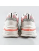 Bielo-ružové dámske šnurovacie športové topánky (LU-3)