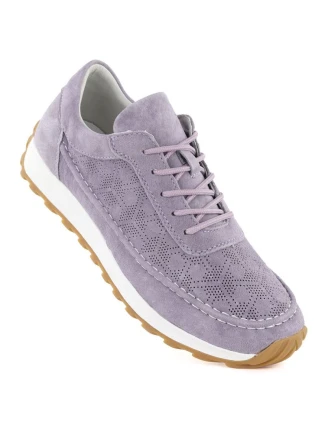 Dámske fialové semišové kožené poltopánky Sergio Leone SP001