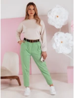 Dámske ležérne nohavice s opaskom SOFELIA svetlozelená FashionStreet UY2506