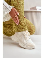 Buty Sportowe Sneakersy Damskie Beżowe Timoci