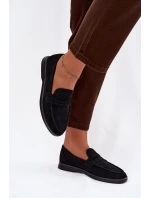 Dámské mokasiny z eko semiše černé Renelia