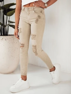 Dámske džínsové nohavice MOLI dark beige FashionStreet UY1872