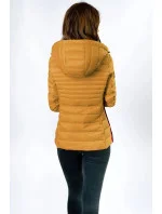 Žltá dámska prešívaná bunda so vsadkami (7242)