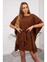 Oversize hnedé netopierie šaty Oversize hnedé netopierie šaty