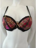 Vystužená podprsenka s kosticou Flamenco čierno-ružová - Hamana