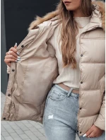 NORDKOLL dámska zimná prešívaná bunda s kapucňou svetlo béžová FashionStreet TY4710