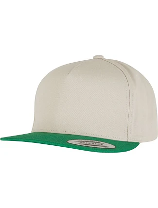 Flexfit 6007/6007T 5-panelová snapbacková čiapka 55.6007 béžová/zelená Flexfit 6007/6007T 5-panelová snapbacková čiapka 55.6007 béžová/zelená