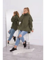 Zateplená mikina so zipsom na chrbte vo farbe khaki