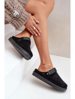 Ocieplane Kapcie Damskie Na Platformie Czarne Neliel