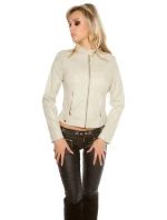Sexi motorkárska bunda VK2 cream - Koucla Sexi motorkárska bunda VK2 cream - Koucla