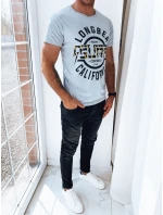 Pánske tričko s potlačou svetlo šedé FashionStreet RX5260