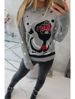 Sveter s Otcom Vianoc šedý Sveter s Otcom Vianoc šedý