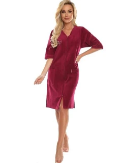 Dámsky župan so zipsom DE LAFENSE 431 Velúr M-4XL