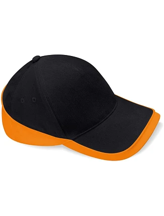 Beechfield B 171 5-panelová tímová pretekárska čiapka 53.0171 čierna/oranžová