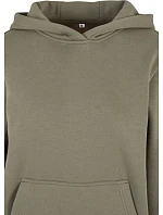 Build your Brand BY 289 Dámska mikina s kapucňou v oversize štýle „Fluffy“ 56.0289 melírovaná sivá