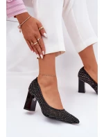 Zdobione Siateczkowe Czółenka Na Słupku Vinceza 62211 Czarne