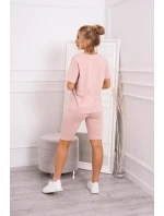 Komplet top+legginsy ciemny pudrowy róż