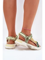 Sandały Damskie Na Rzepy D.Franklin DFSH406003 Zielone