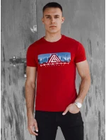Pánske bavlnené tričko s potlačou červené FashionStreet RX5553 Pánske bavlnené tričko s potlačou červené FashionStreet RX5553