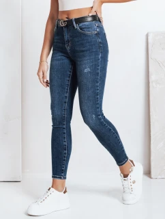 Dámske skinny džínsy námornícka modrá FashionStreet UY2817