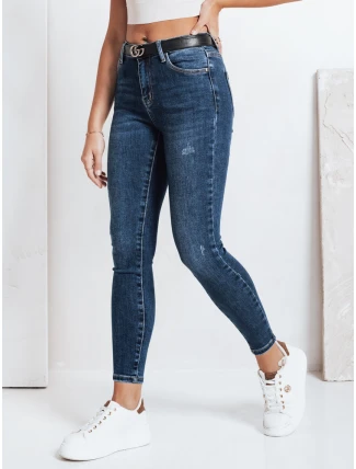 Dámske skinny džínsy námornícka modrá FashionStreet UY2817