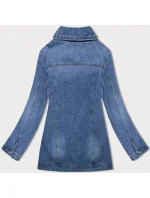 Dlhá džínsová bunda v modrej farbe (GD8728-LK)