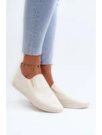 Damskie Tenisówki Trampki Slip-On Beżowe Lovinia