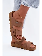 Dámske kožené papuče s prackami Inblu CX0004KU Brown