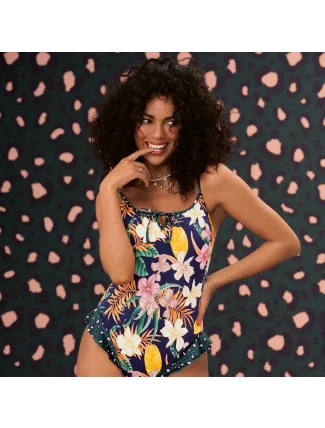 Jednodielne plavky 7734 M3 tmavomodré s kvetmi - Anita Jednodielne plavky 7734 M3 tmavomodré s kvetmi - Anita