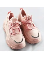 Ružové šnurovacie sneakersy na platforme (RA5)