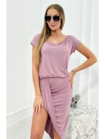 Sukienka asymetryczna ciemno różowa