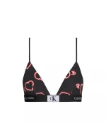Dámska podprsenka 000QF7478E H1R čierna so srdiečkami - Calvin Klein