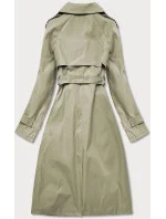 Dvojradový kabát v khaki farbe s opaskom (AG3-011) Dvojradový kabát v khaki farbe s opaskom (AG3-011)