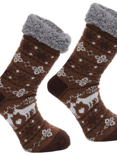 Protišmykové ponožky Nordic winter hnedé