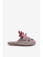 Świąteczne Kapcie Z Motywem Renifera Ciemnobeżowe Sylaia