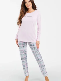 Talianska móda Glamour s dlhým rukávom farba:ružová/print