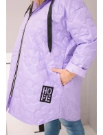 Dámska prešívaná bunda s kapucňou a HOPE svetlo fialová Dámska prešívaná bunda s kapucňou a HOPE svetlo fialová