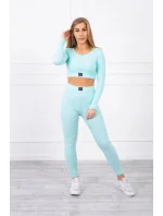 Pruhovaný top set 9353 mint - Kesi