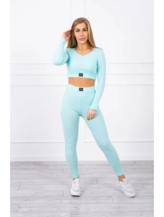 Pruhovaný top set 9353 mint - Kesi