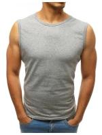 Pánske tielko bez potlače svetlo šedé FashionStreet RX3498