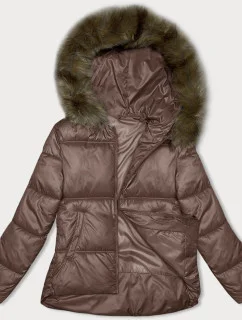Dámska bunda bomber hnedá S'west (B8190-14)
