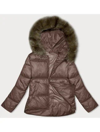 Dámska bunda bomber hnedá S'west (B8190-14)