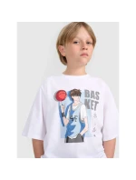 Chlapčenské tričko oversize s potlačou 4F 4FJRAW25TTSHM3062-10S