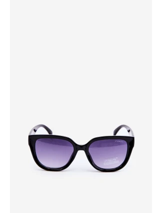 Okulary Przeciwsłoneczne Damskie Ze Złotymi Detalami UV400 Czarne