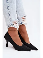 Materiálové Podpatky Lodičky Černé Lelissey